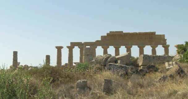 Griekse tempel van Selinunte Sicilië — Stockvideo