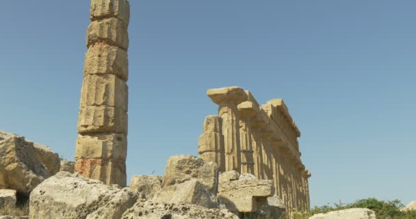 Selinunte templo griego Sicilia — Vídeo de stock