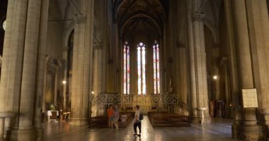 San Donato katedral Gotik iç. Arezzo, Toskana (İtalya)