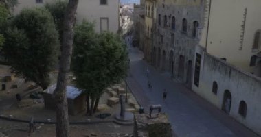 Palazzo Pretorio cephe. Arezzo, Toskana (İtalya)