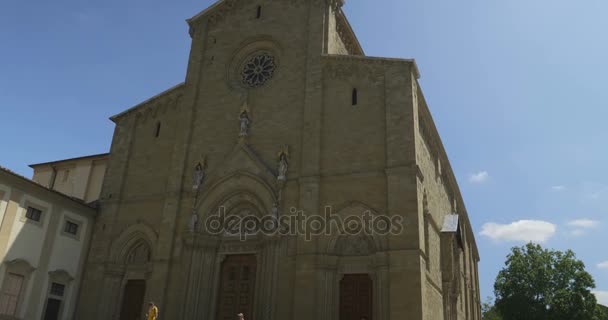 Fachada Catedral San Donato Arezzo Toscana Italia — Vídeos de Stock