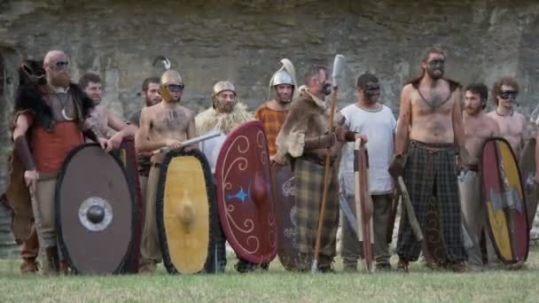 Final Battle Army Catiline Army Antonious Roman Civil War Reenactment — Stock Video