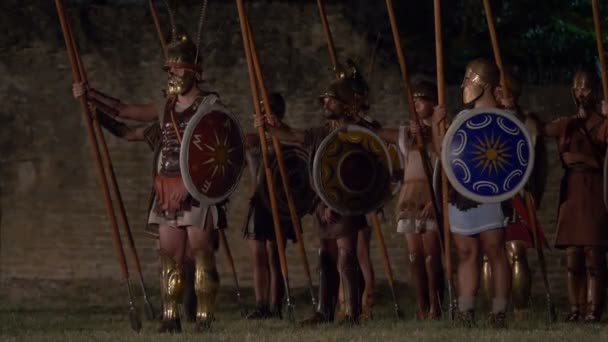 Formação Phalanx da Macedónia grega — Vídeo de Stock