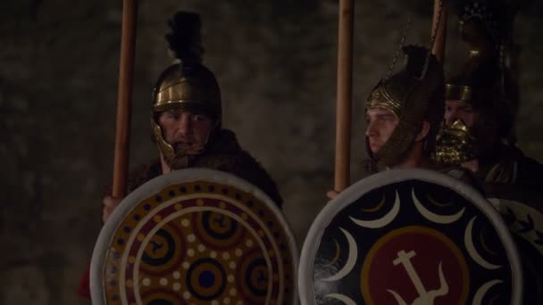 Greek Macedonian Phalanx March Close Up — Stock Video