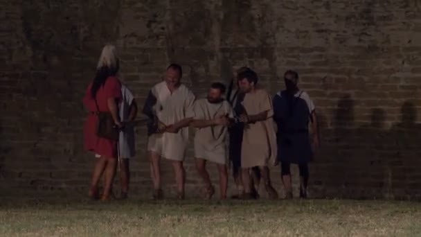 Roman Gladiator Damnatio Ad Gladium — Stock Video