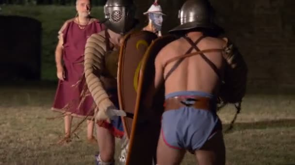 Gladiatore Romano Thraex contro Thraex — Video Stock