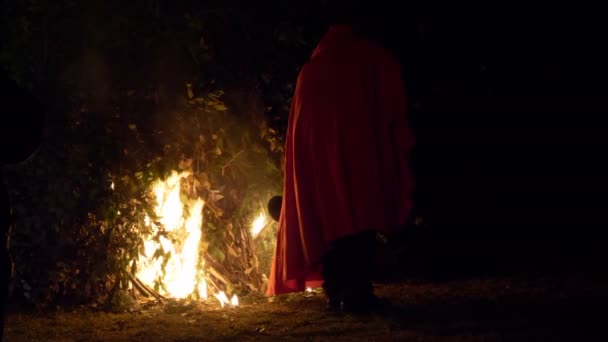 Witch Bonfire Night Slow Motion — Stockvideo