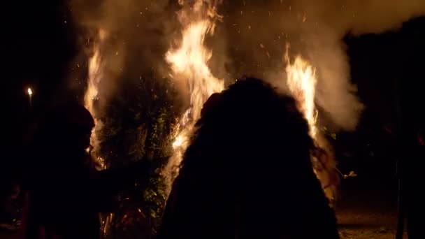 女巫篝火之夜慢动作 — 图库视频影像
