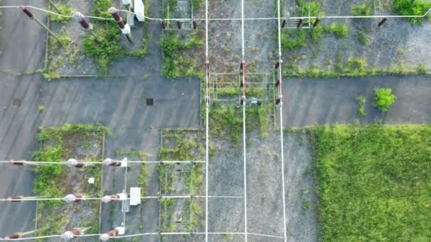 Estação de Distribuição Elétrica Vista Aérea — Vídeo de Stock