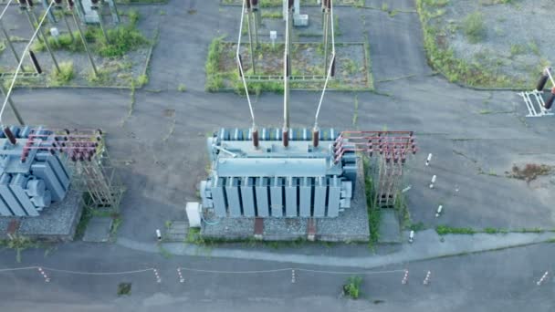 Estação de Distribuição Elétrica Vista Aérea — Vídeo de Stock