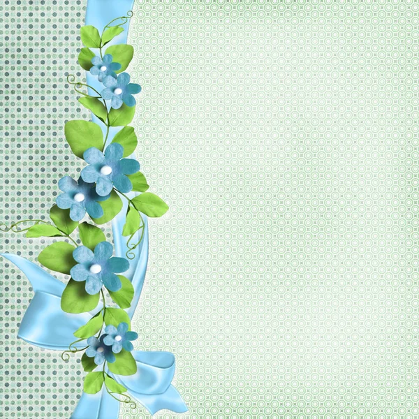 Pleasant Harmonious Background Blue Tones Vertical Floral Vignette — Stock Photo, Image