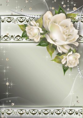 Çiçek ve metin veya fotoğraf için boş alan ile arka plan davet düğün.