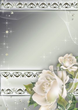 Çiçek ve metin veya fotoğraf için boş alan ile arka plan davet düğün.