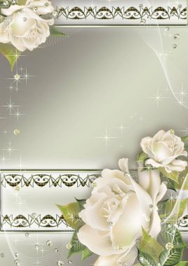 Çiçek ve metin veya fotoğraf için boş alan ile arka plan davet düğün.