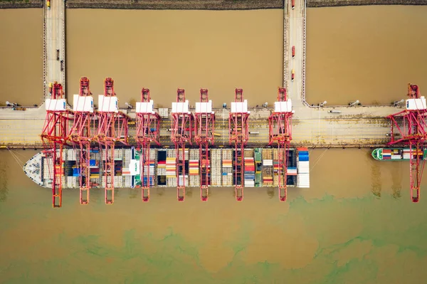 China Shangyangshan Port Containerhafen — Stockfoto
