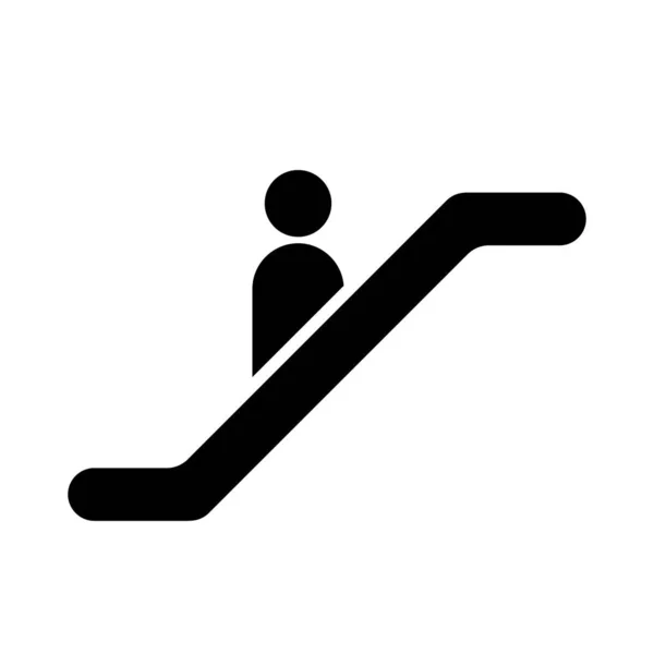 Rolltreppen-Symbol in schwarz. Fahrstuhl, Fahrstuhl. Informationssignal. Vektor auf weißem Hintergrund. — Stockvektor