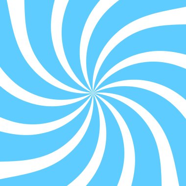 Abstract blue spiral swirl radial optical illusion pattern. Hypnotic striped background. Vector illustration