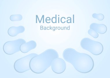 Mavi hücrelerin tıbbi geçmişi. İlaç, molekül kalıbının elementleri. Mesaj için yer. Vektör illüstrasyonu