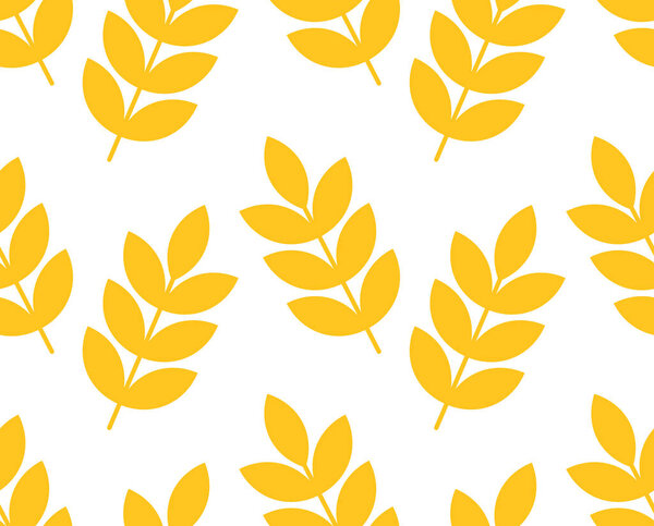 Желтое зерно. Ветви шатались. Векторная иллюстрация
