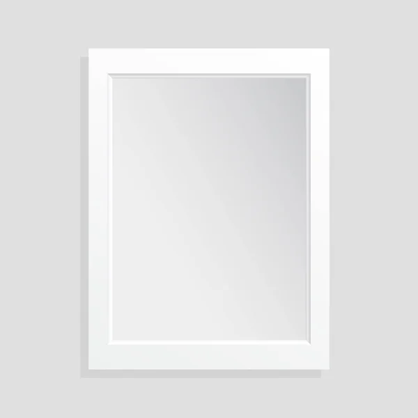 Realistic empty white frame on light background, border with shadow. Vector with mockup for project — Stock Vector