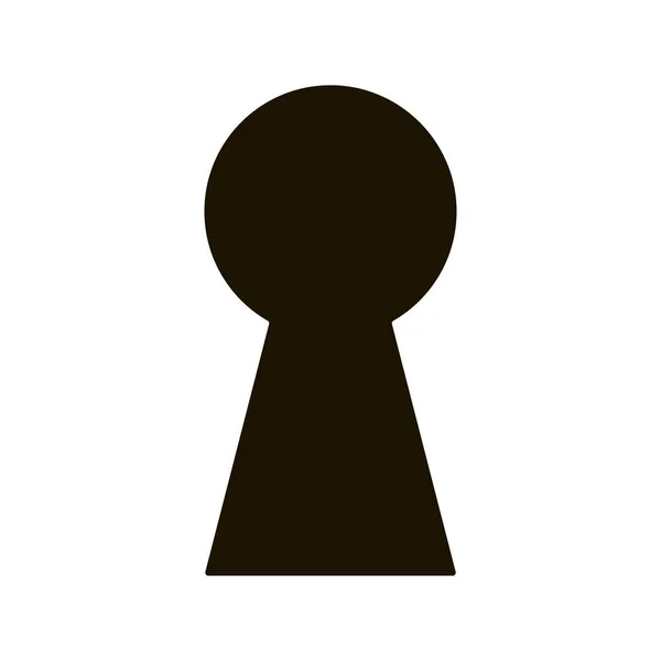 白い背景に黒い鍵穴 謎のドアロック ベクターイラスト — ストックベクタ