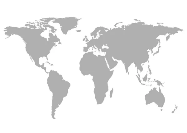 世界地図グレーのテンプレート 平らな地球 世界地図 世界中を旅する 白地に隔離されたベクトル — ストックベクタ