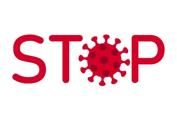 Zatrzymać Wirusa Słowo Stop Stosunku Koronawirusa Ograniczenie Zakaz Wektor — Wektor stockowy