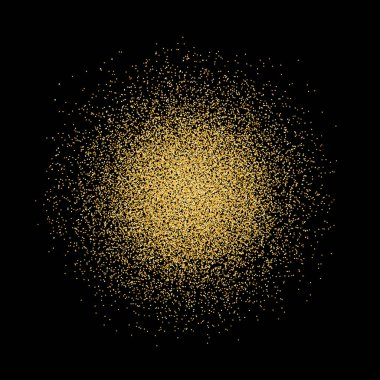 Altın parıltılı arka plan. Altın parıltılı ve parıltılı desen. Metnin için boş yer. Siyah arkaplanda vektör