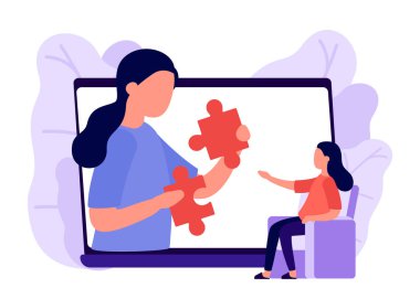 Çevrimiçi psikolojik danışmanlık mesafesi. Çevrimiçi psikolojik yardım servisi, psikolog, psikoloji. Psikolojik yardım, psikoterapi, danışman hasta. Yardım çözme problemi. Vektör