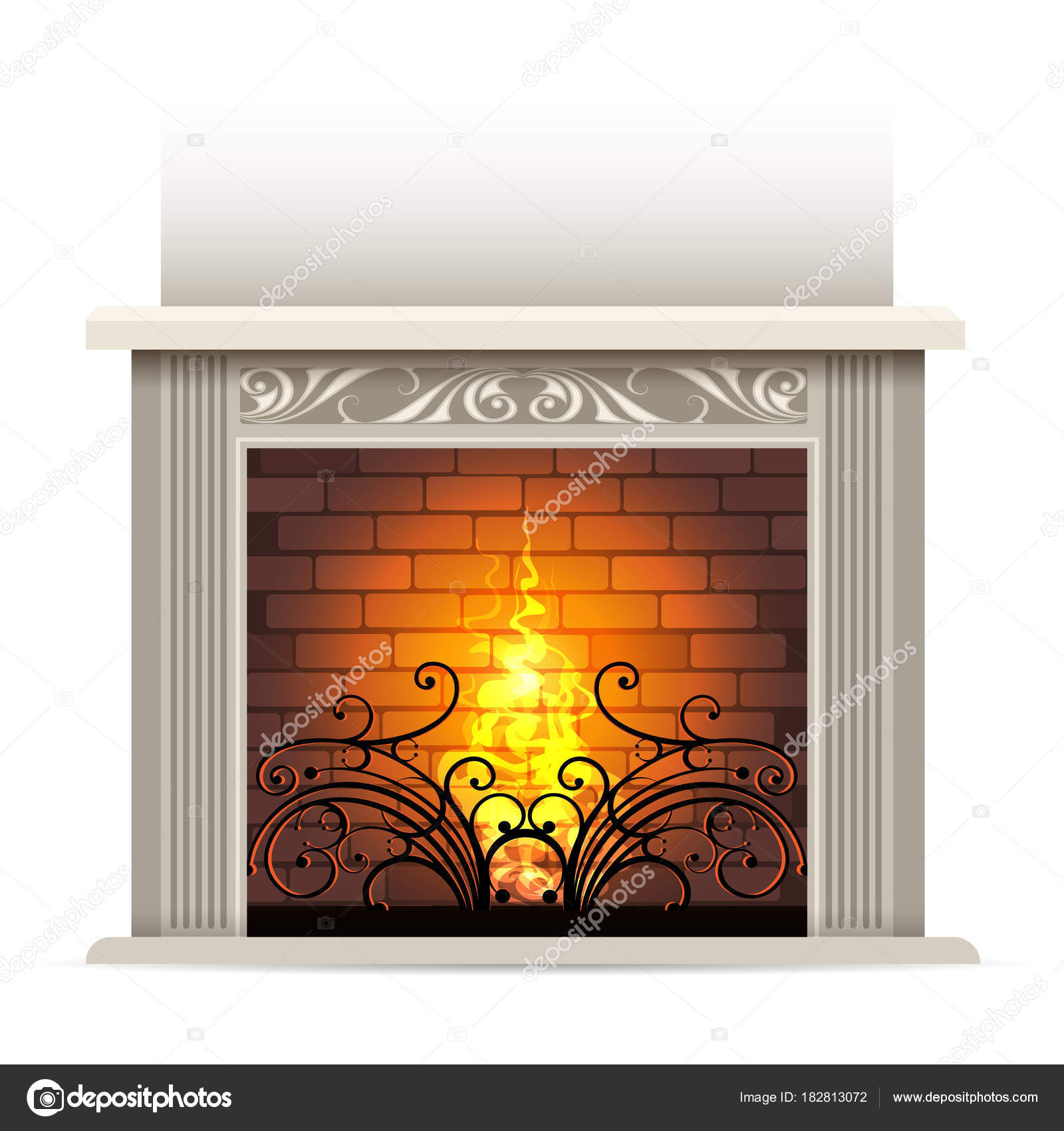 Classic Fireplace Illustration Stock Vector C Gertot1967 182813072