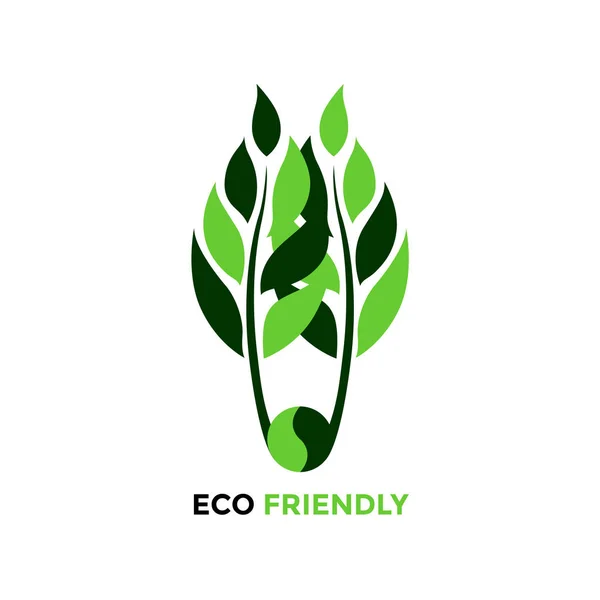 Folha Árvore Flor Eco Amigável Logotipo Ícone Símbolo Vetor Design — Vetor de Stock