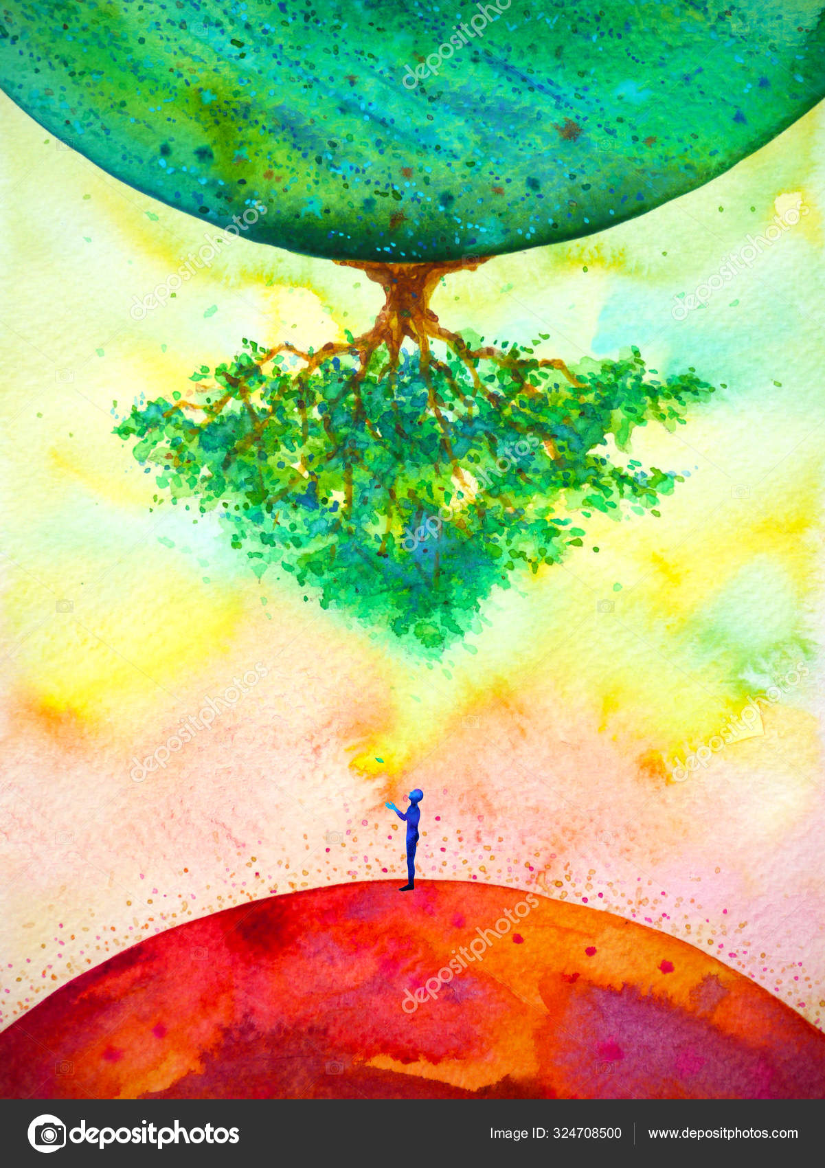 Global Warming Climate Change Abstract Art Spiritual Mind Human Watercolor Painting Illustration Design Hand Drawing Stock Photo By C February Boxroom Gmail Com