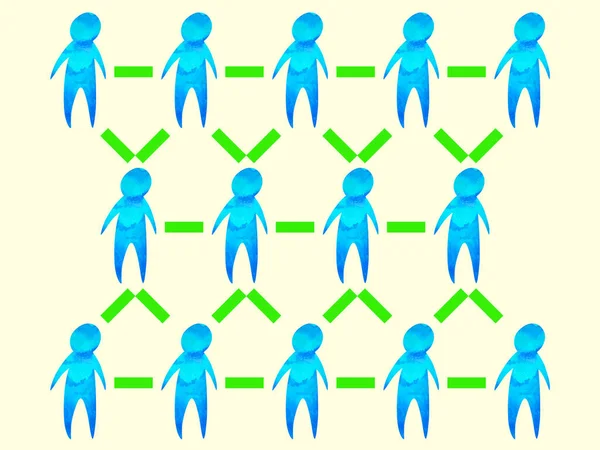 Seguridad Social Distanciamiento Covid Corona Virus Infografía Ilustración Acuarela Pintura —  Fotos de Stock