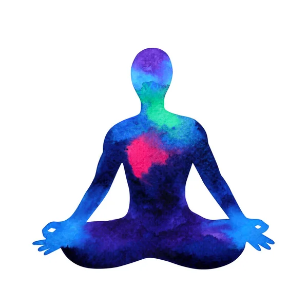 Colore Chakra Loto Umano Posa Yoga Mondo Astratto Universo All — Foto Stock