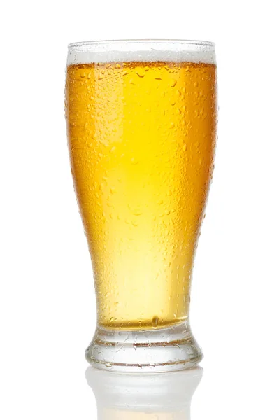 Bicchiere Birra Isolato Sfondo Bianco — Foto Stock