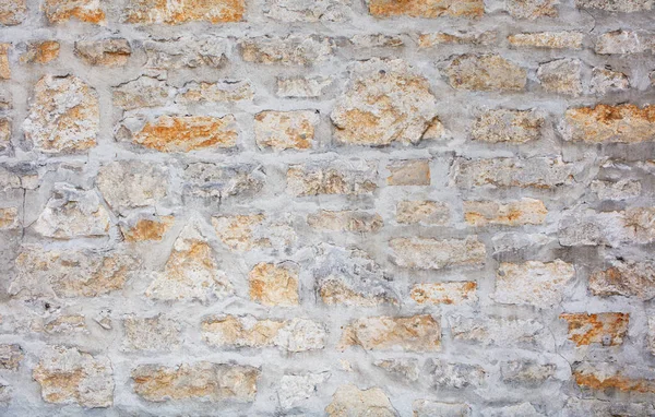 Old White Stone Wall Closeup.