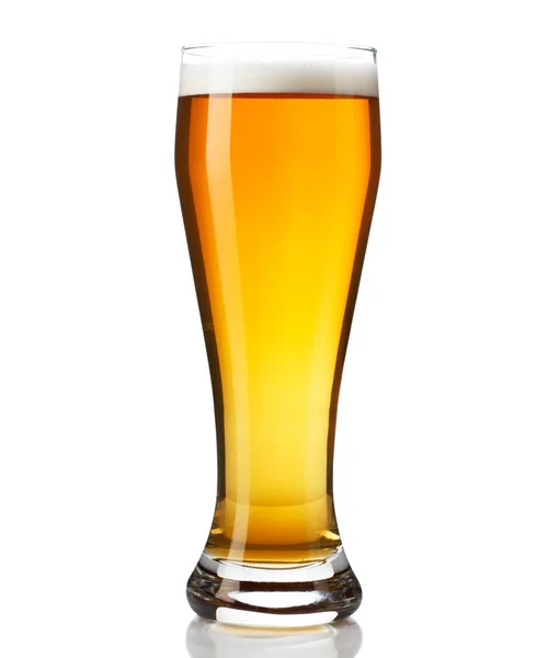 Ποτήρι Της Μπύρας Που Απομονώνονται Λευκό Αμουδερές — Φωτογραφία Αρχείου