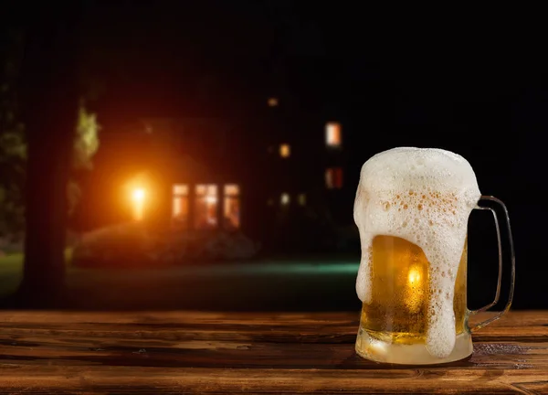 Cold Mug Beer Landscape — Stock Photo, Image