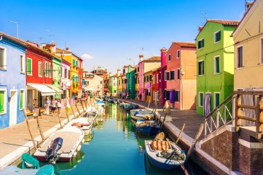 Burano Adası yakınlarında Venedik, İtalya
