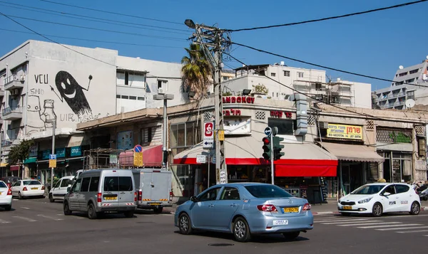 Tel Aviv Israele Febbraio Divertenti Graffiti Sulla Parete Una Casa — Foto Stock