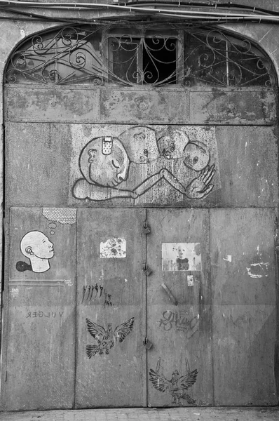 Tel Aviv Yafo Israel February 2014 Conceptual Graffiti Iron Gate — Stock Photo, Image