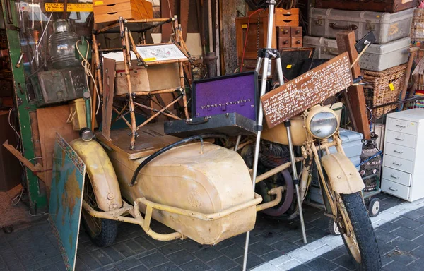Tel Aviv Yafo Izrael Února 2014 Starožitné Vozíku Motocyklu Stále — Stock fotografie