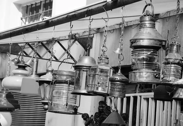 Diverse Lampade Vintage Vendita Mercato Delle Pulci Jaffa Tel Aviv — Foto Stock