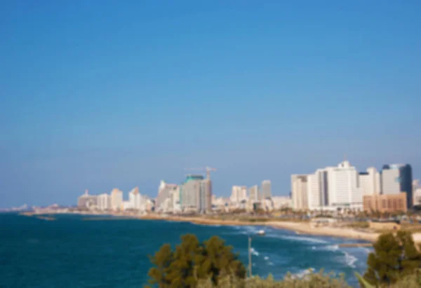 Foto Borrosa Del Horizonte Playa Tel Aviv — Foto de Stock