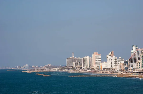 Skyline Playa Tel Aviv Con Modernos Hoteles Centros Comerciales — Foto de Stock