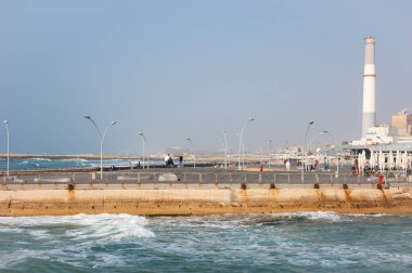 Tel Aviv Port - popular recreational and commercial area for locals and tourists. (Tel Aviv- Yafo, Israel) . clipart