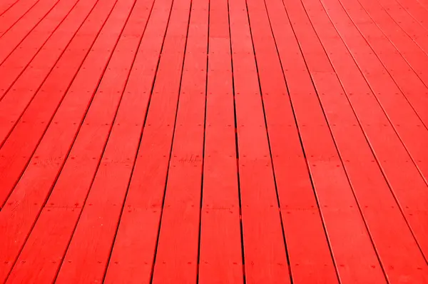 Červená Zvětralé Podlahy Dřevěné Obložení Venku — Stock fotografie