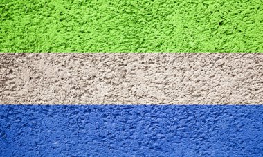 Sierra Leone bayrak. Boyalı sıva duvar.