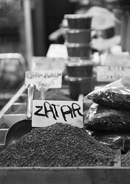 Zaatar Other Spices Sale Market Old City Jerusalem Israel Selective — Stock Photo, Image