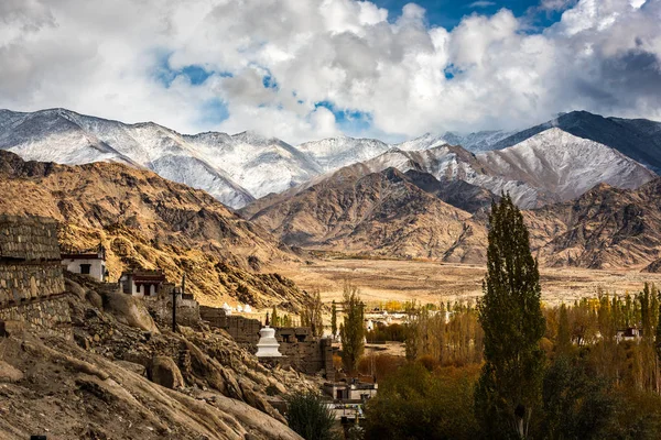Leh uitzicht op de stad vanaf Leh Palace, Leh, Ladakh — Stockfoto